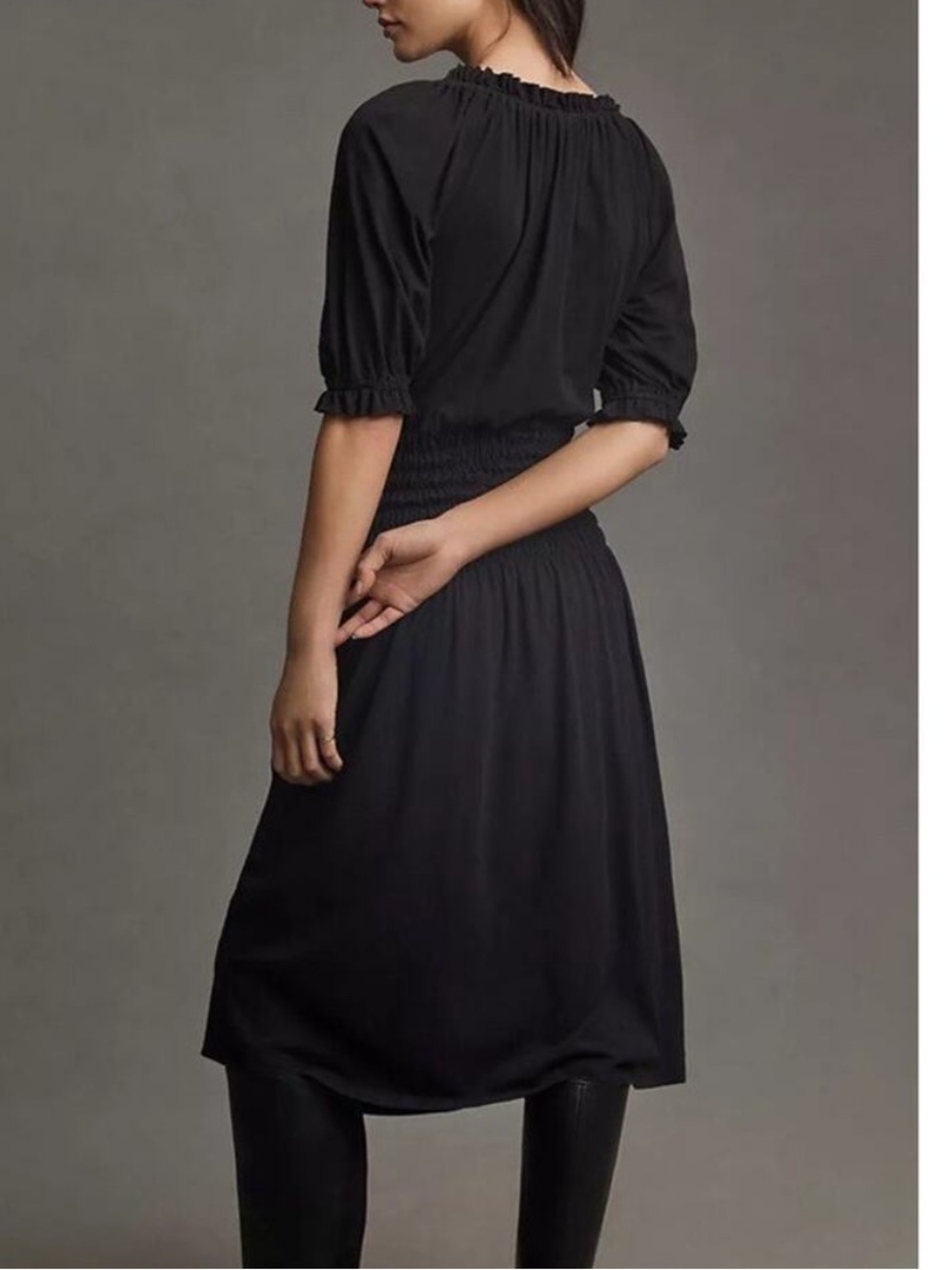 Sundry for Anthropologie Smocked Waist Midi Dress Size 0 - Picture 3 of 8